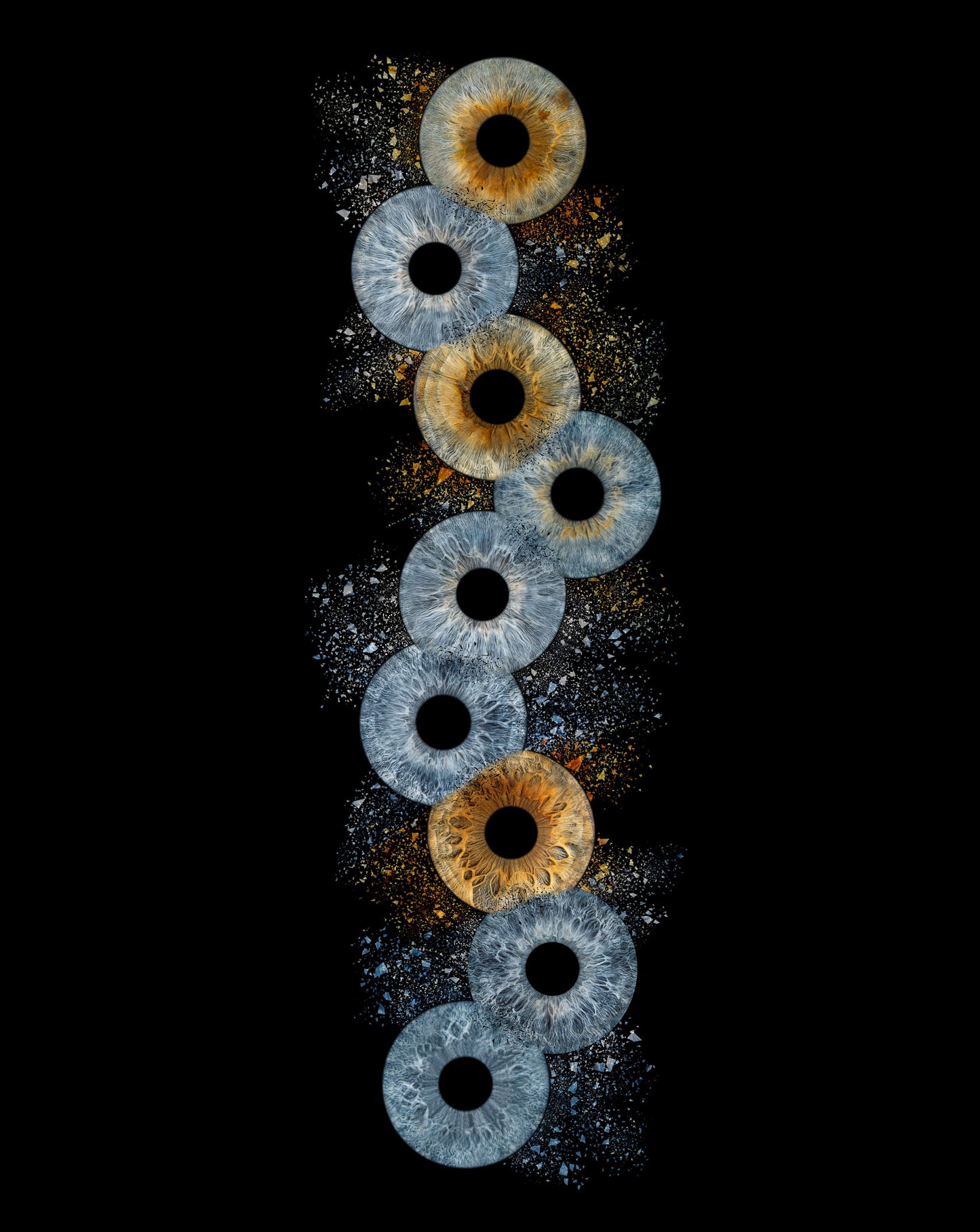 Digitaal 9-persoons Collision Iris Artwork IrisArtwork