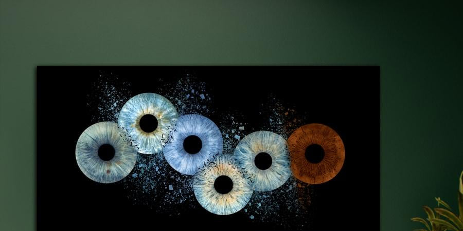 Familie 6-Persoons Collision Iris Artwork Foto op Museumglas