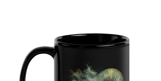 Iris Artwork Mok – Zwart Glanzend Keramiek