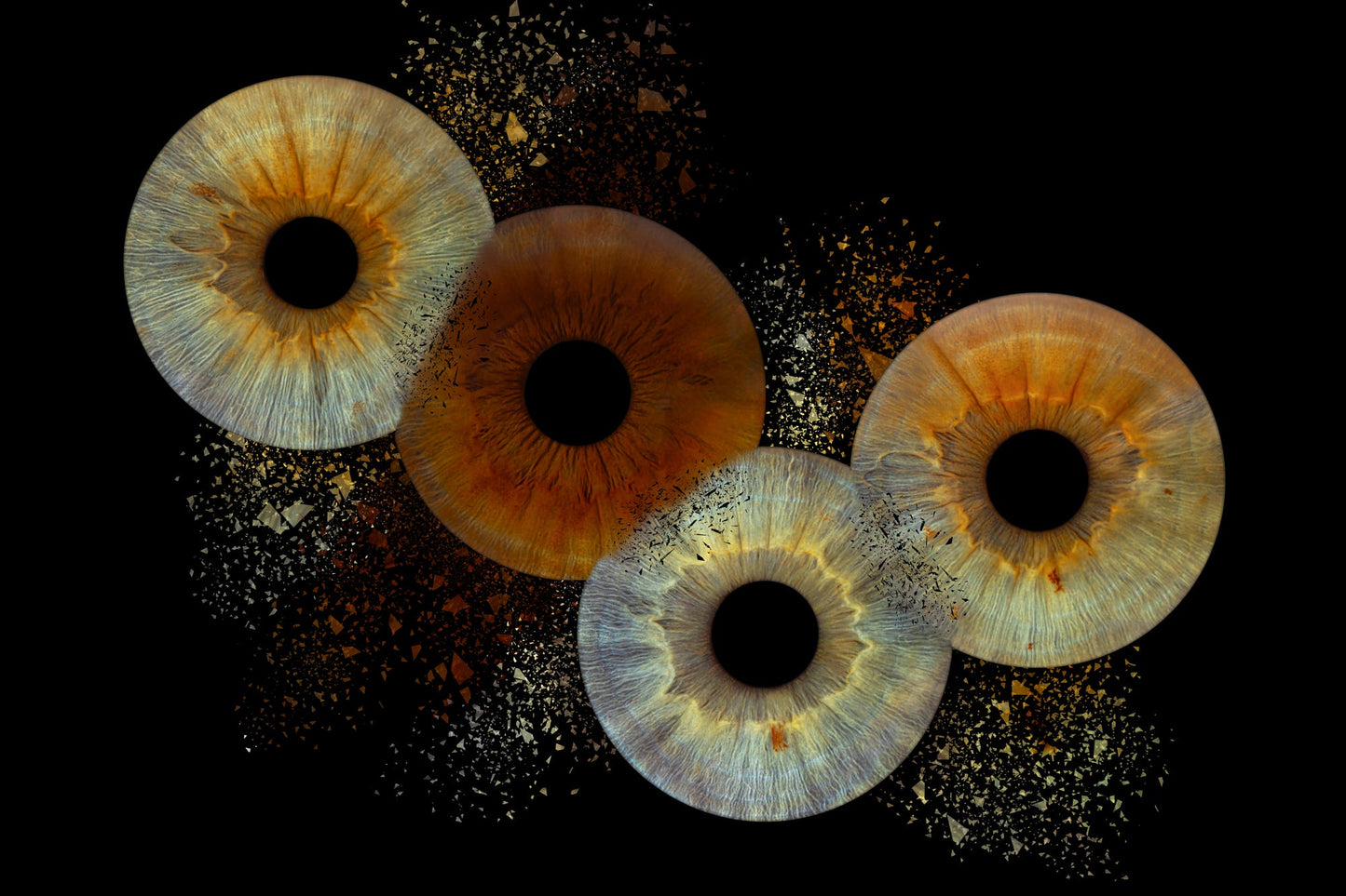 Digitaal 4-persoons Collision Iris Artwork IrisArtwork