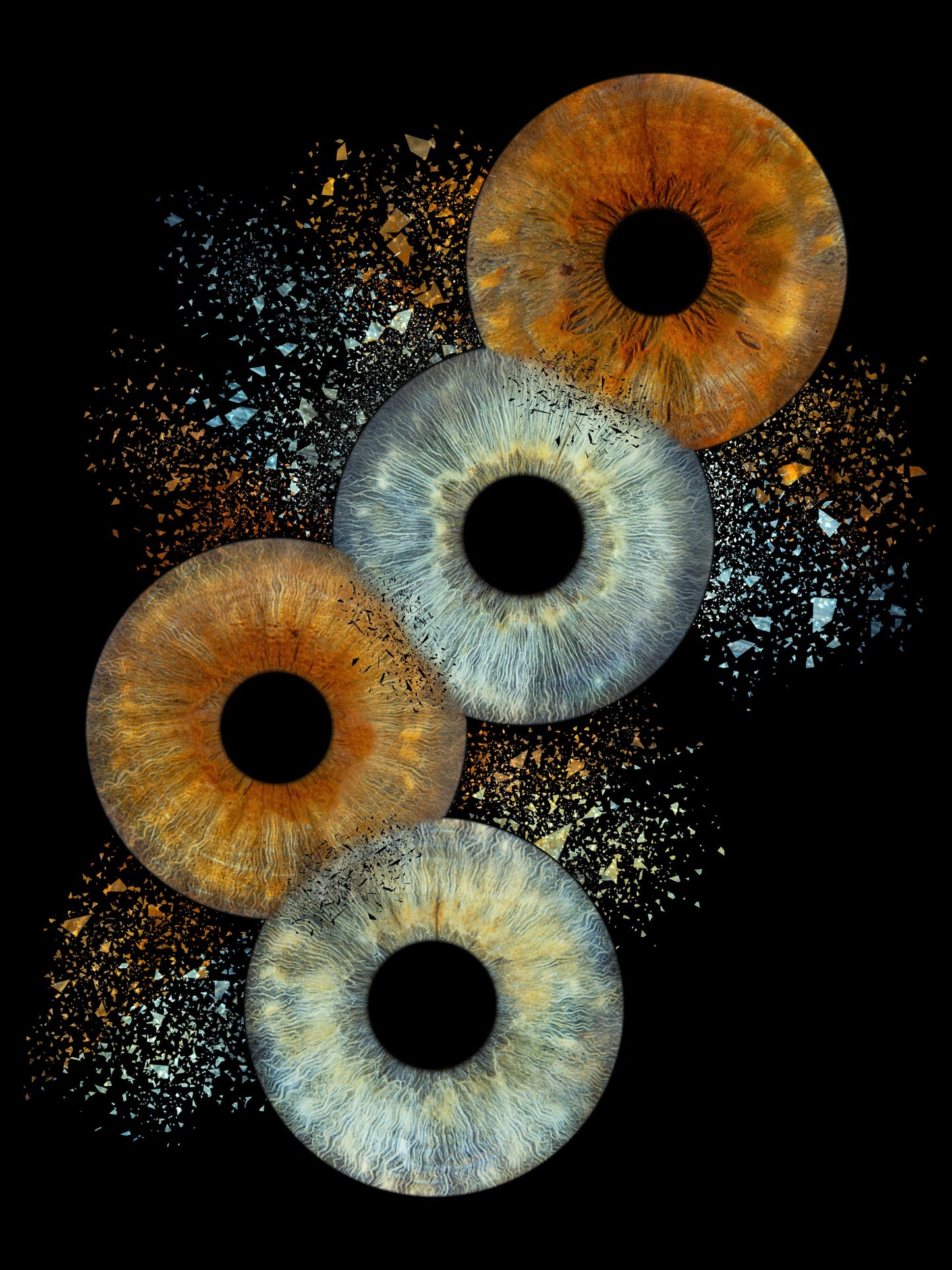 Digitaal 4-persoons Collision Iris Artwork IrisArtwork