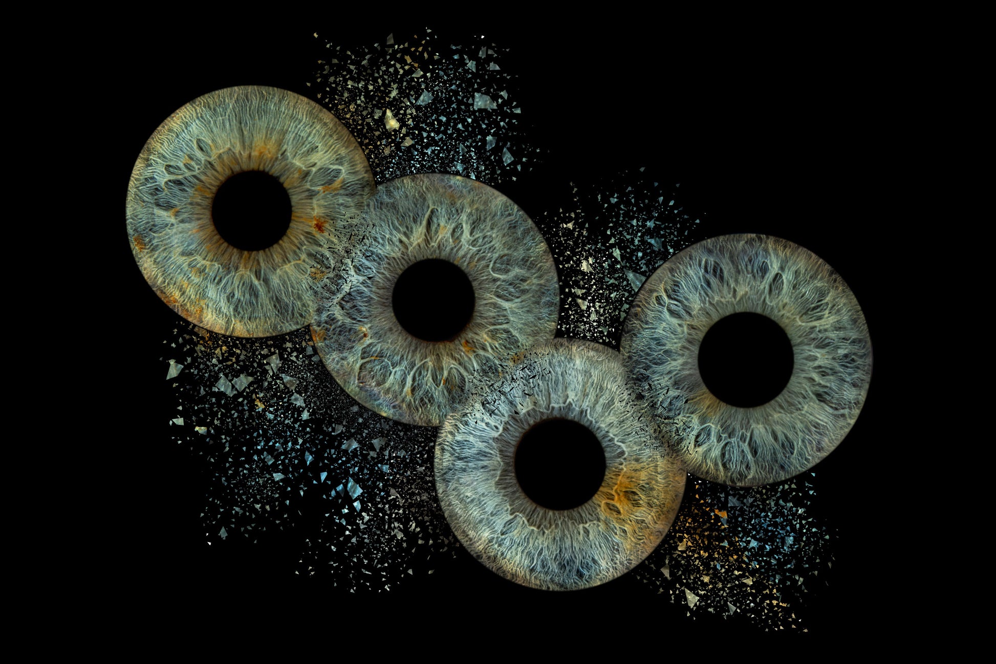 Digitaal 4-persoons Collision Iris Artwork IrisArtwork