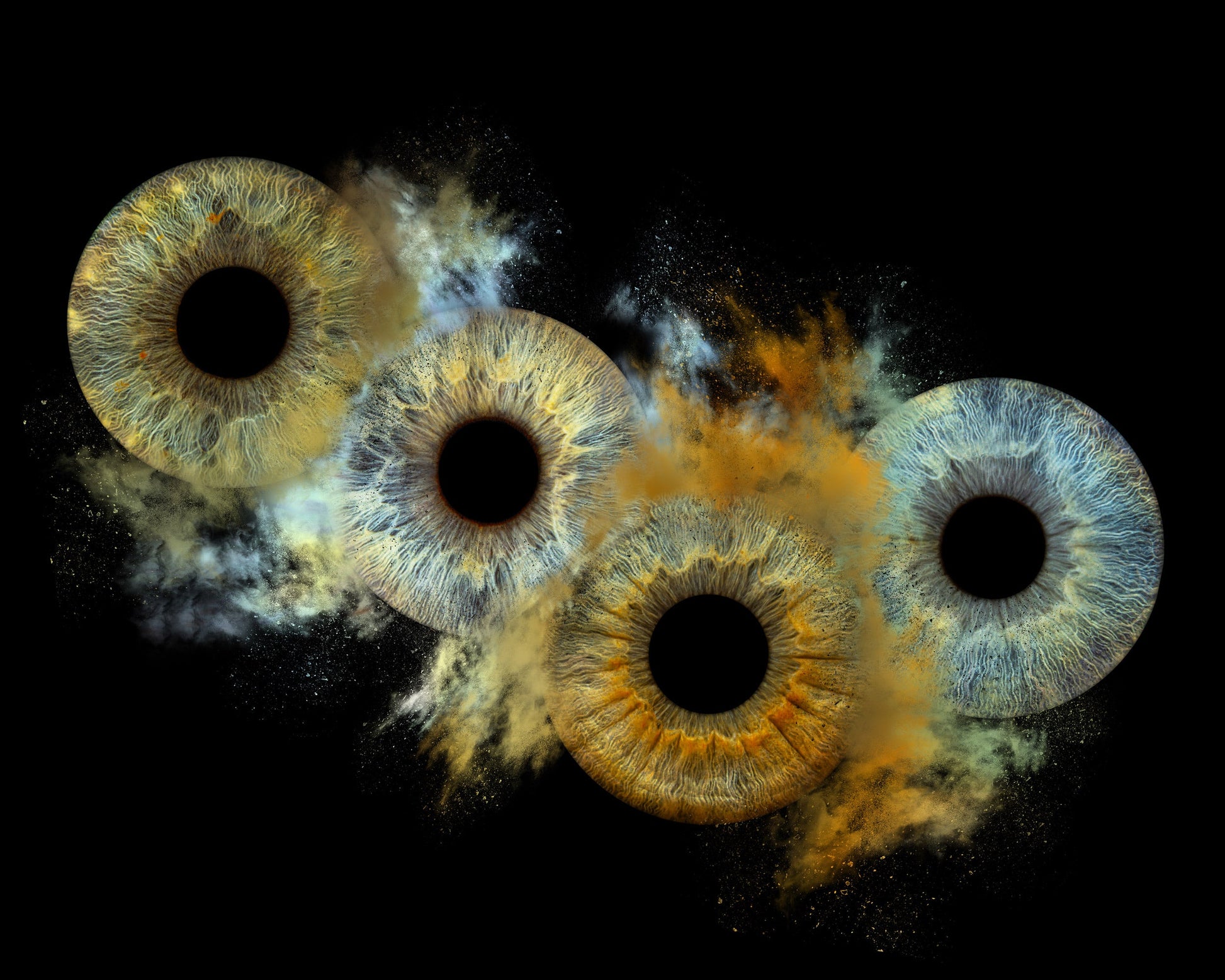 Digitaal 4-persoons Collision Iris Artwork IrisArtwork
