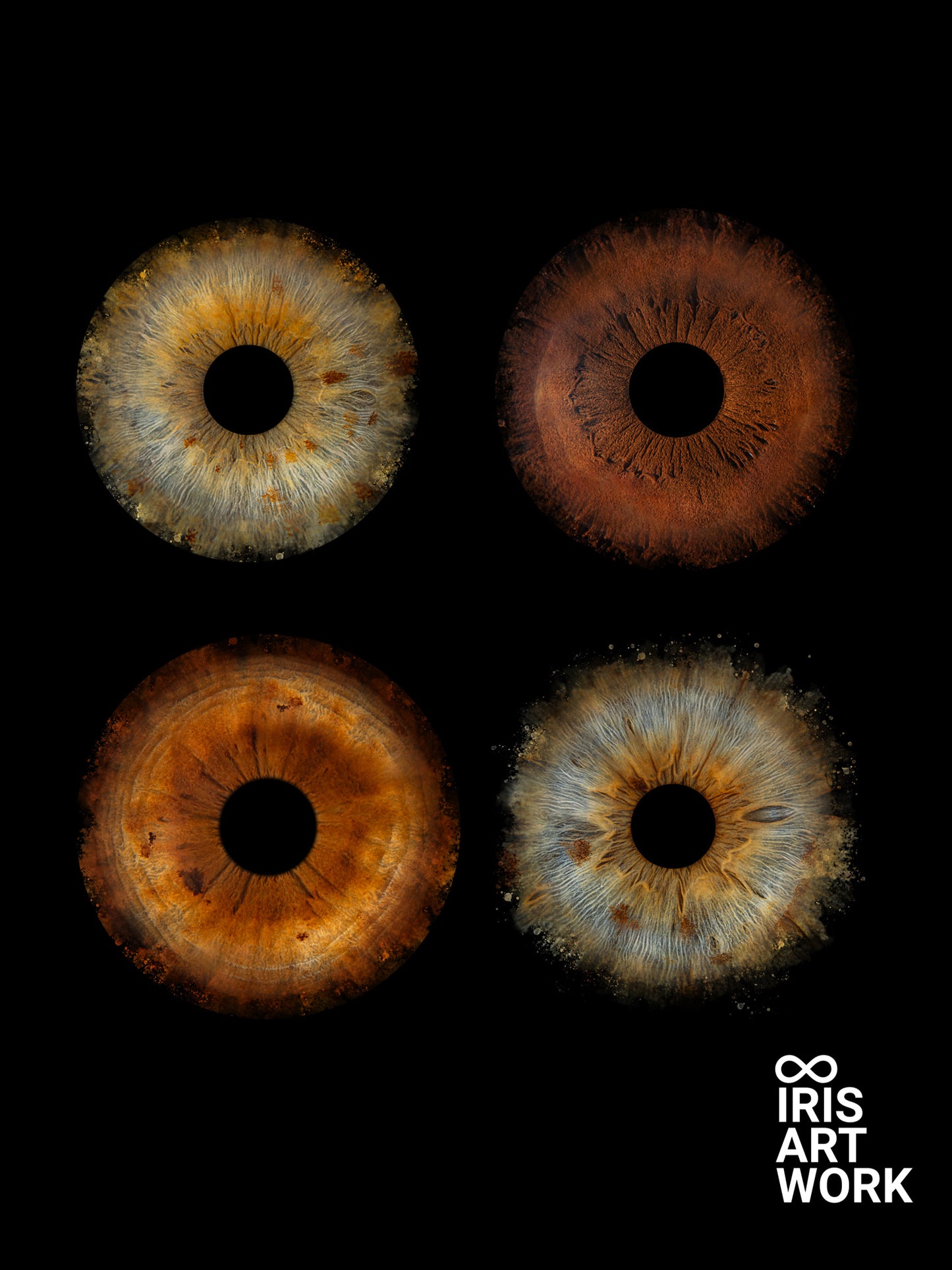 Digitaal 4-persoons Collision Iris Artwork