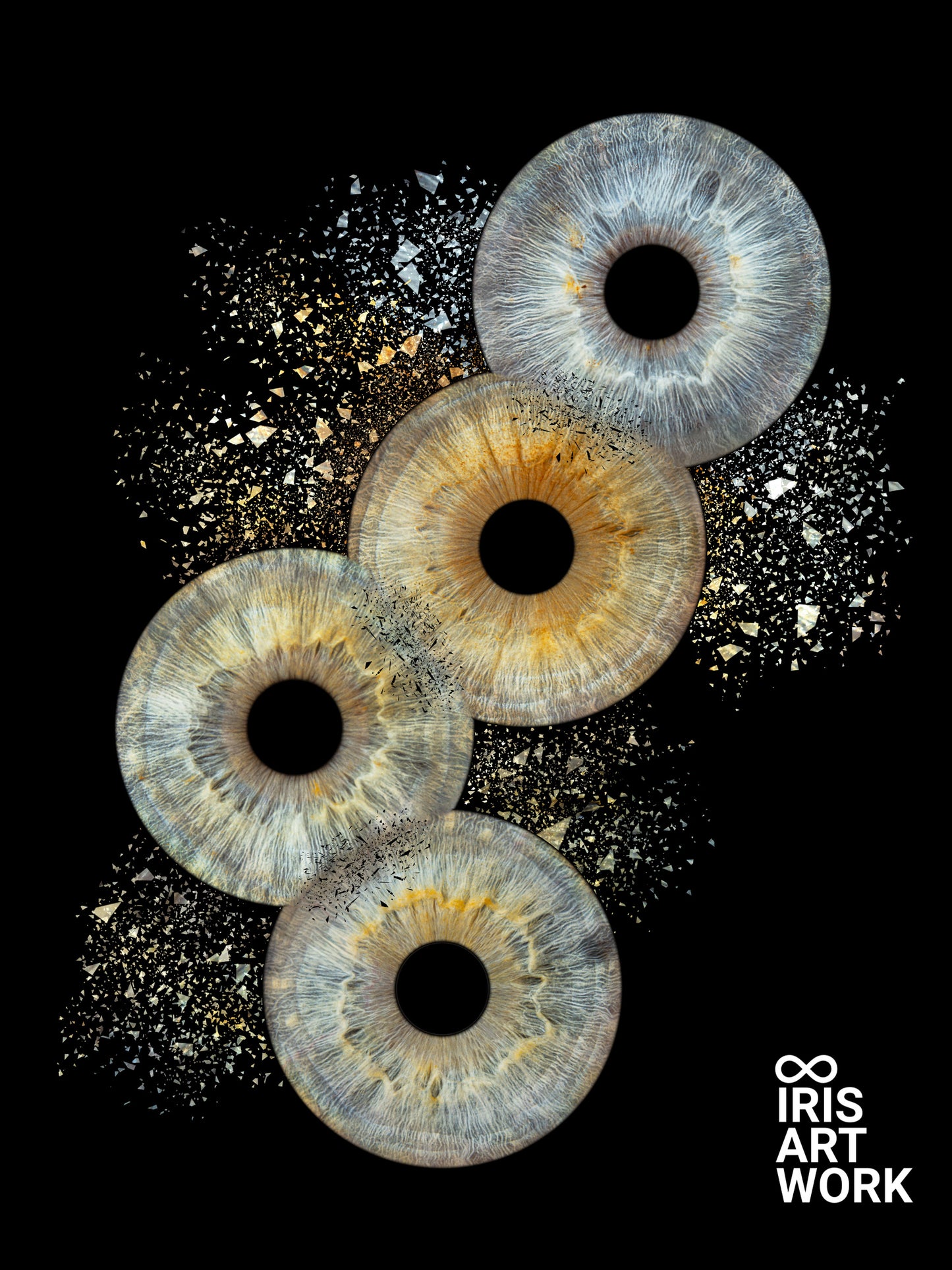 Digitaal 4-persoons Collision Iris Artwork